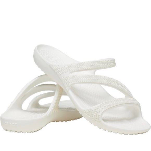 Crocs Kadee II Jewels Strappy Diamante White Sandals Women's Size 9 New - Picture 1 of 7